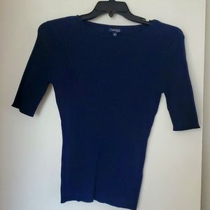 Womens Large Navy short sleeved, sweater